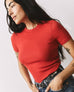 Women's Luxe Rib Crew Tee - Crimson